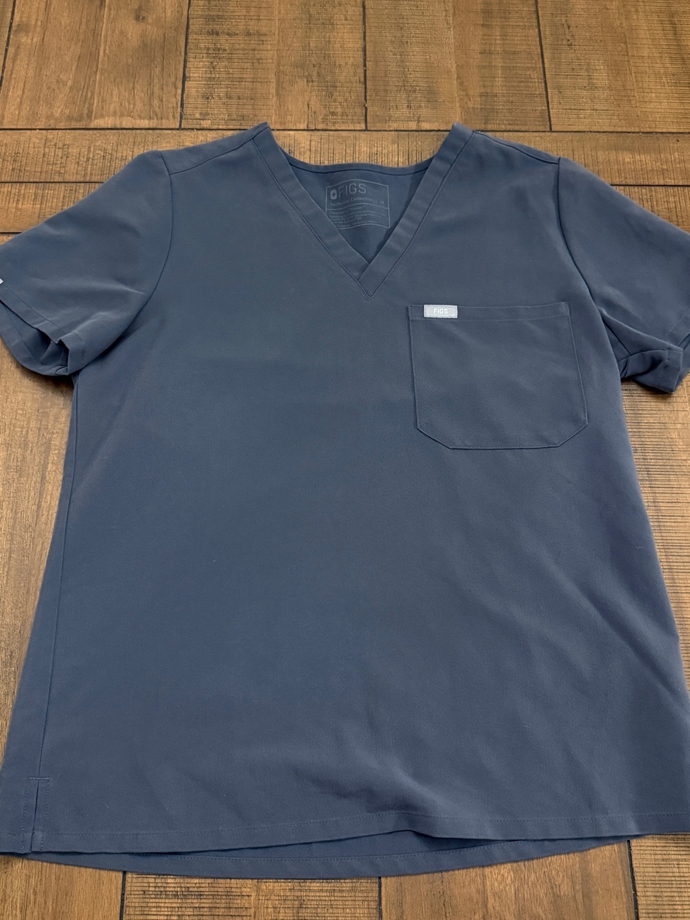 FIGS Technical Collection Women's V-Neck Short Sleeve Scrub Top Grey